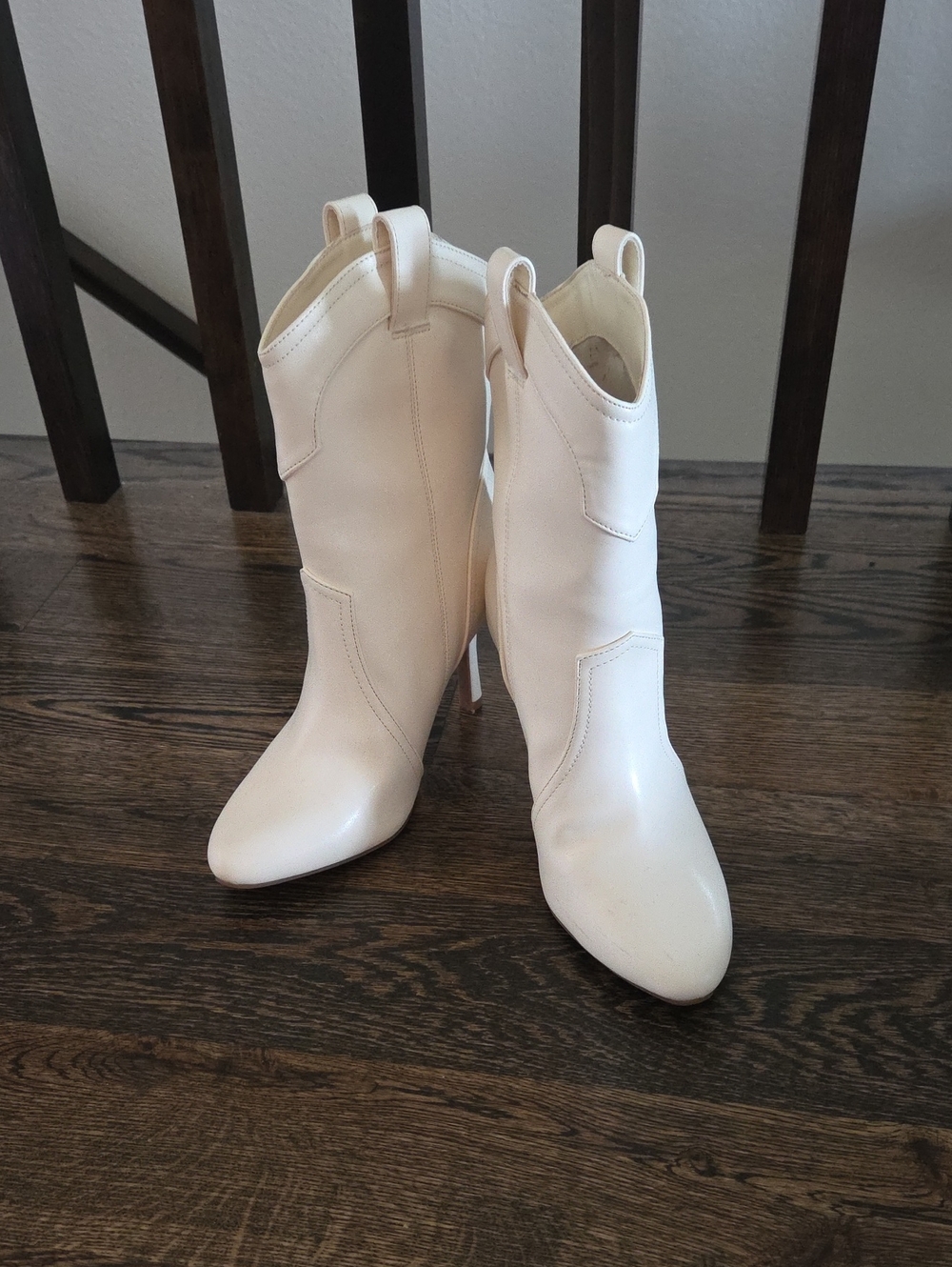Sonoma Cream Pointed-Toe Mid-Calf Heeled Boots